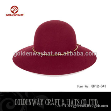 ladies popular felt hats with metal decoration